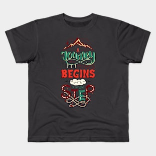 A journey of a thousand miles begins with a simple step Kids T-Shirt